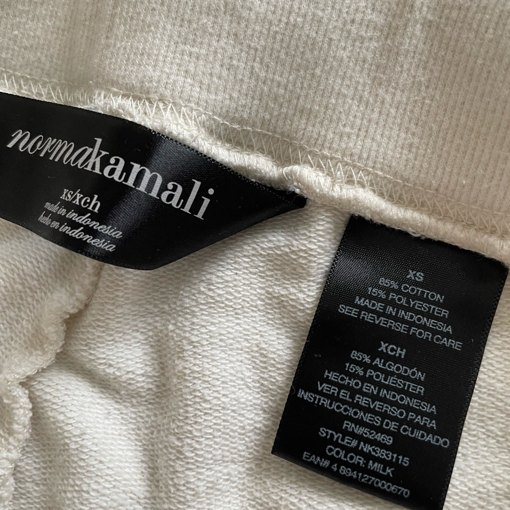 Norma Kamali Cream Cotton Lounge Pant in Milk Sz XS EUC - Picture 5 of 6